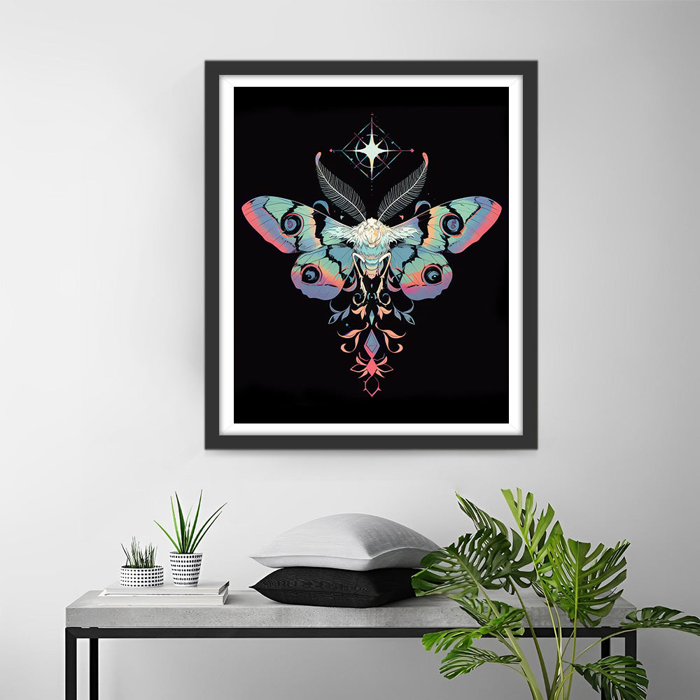 Vliegende Mot en een Ster Diamond Painting