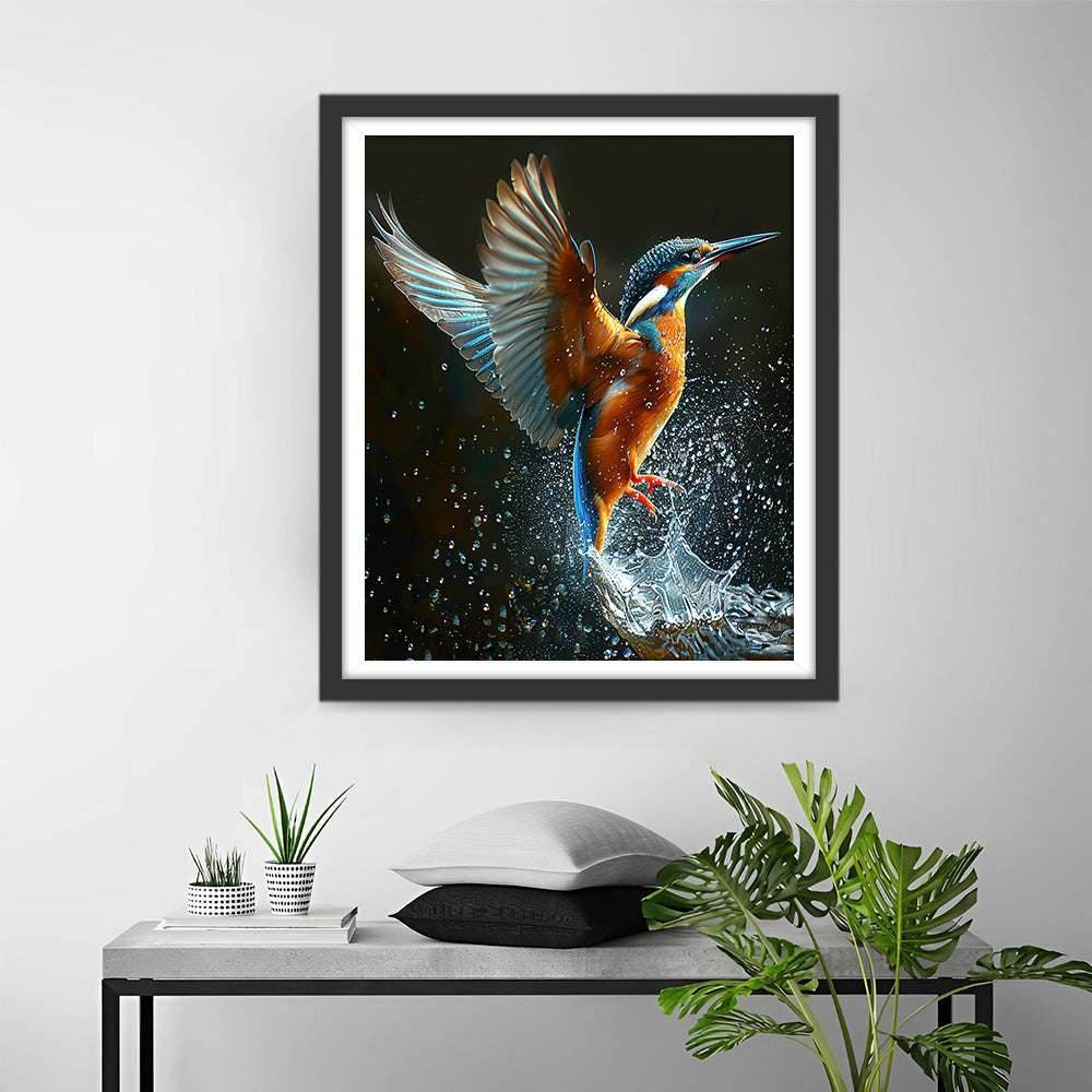 Vliegende Vogel en Water Diamond Painting