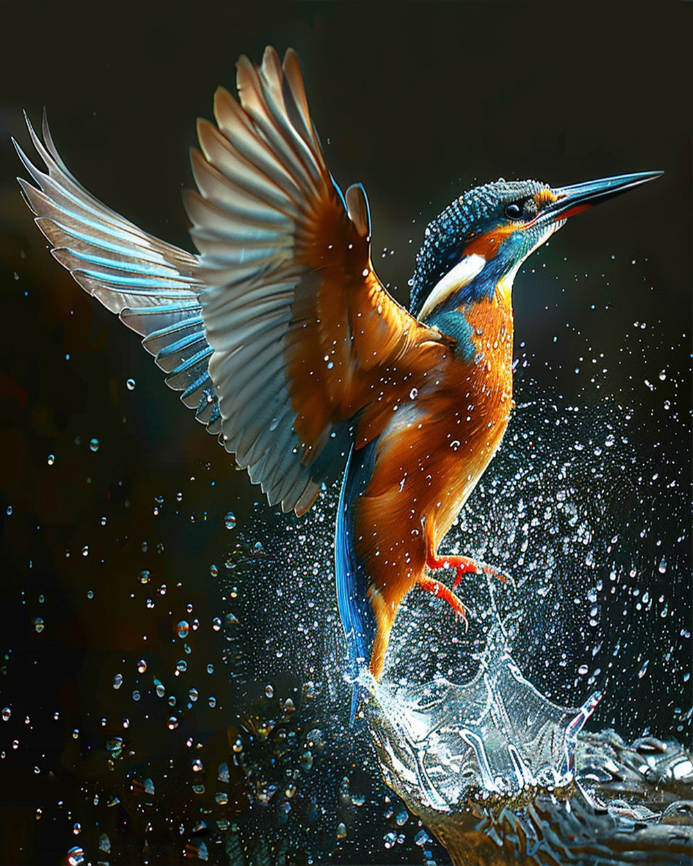 Vliegende Vogel en Water Diamond Painting