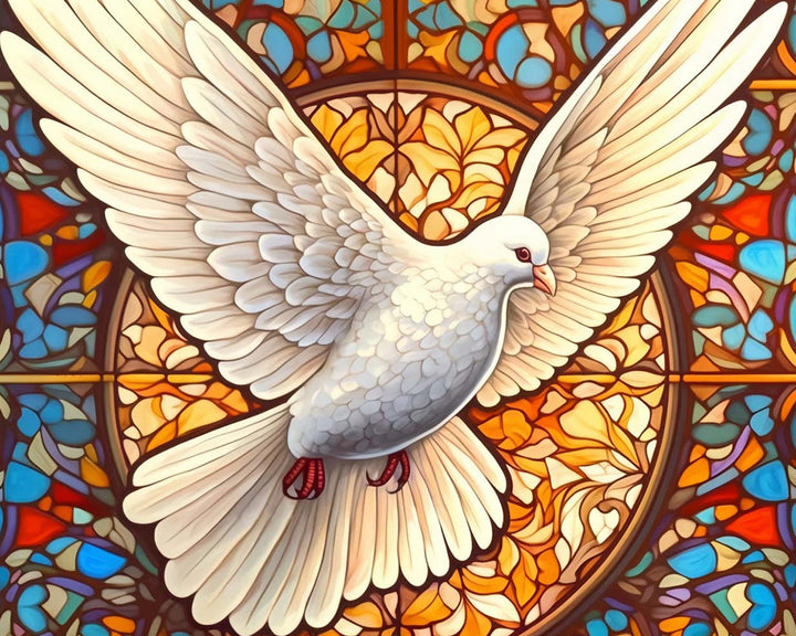 Vliegende Witte Duif Diamond Painting