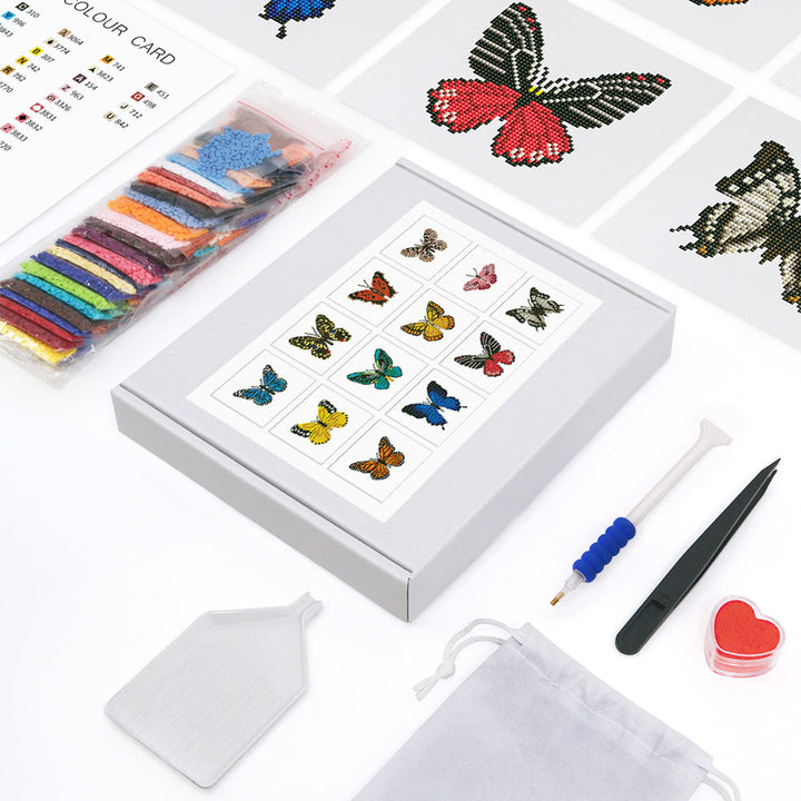 Vlindercollectie 12 Stuks – Mini Diamond Painting Set