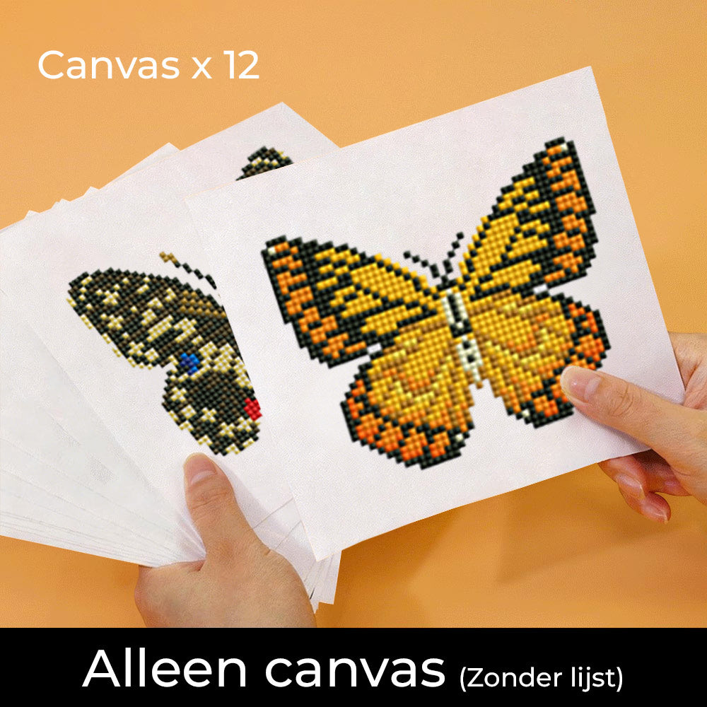 Vlindercollectie 12 Stuks – Mini Diamond Painting Set