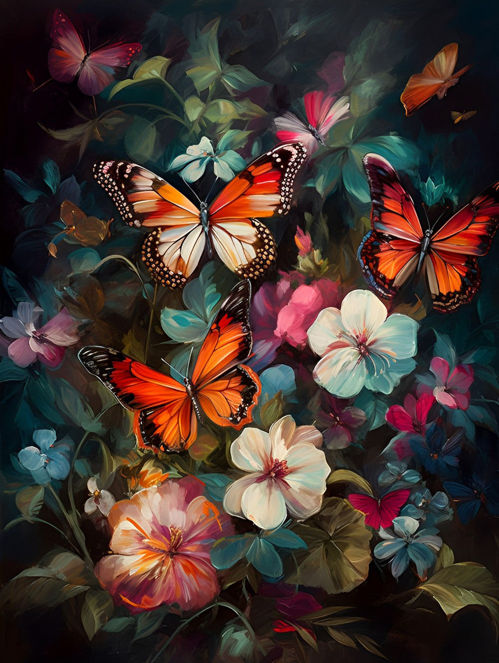 Vlinders en Bloemen Diamond Painting