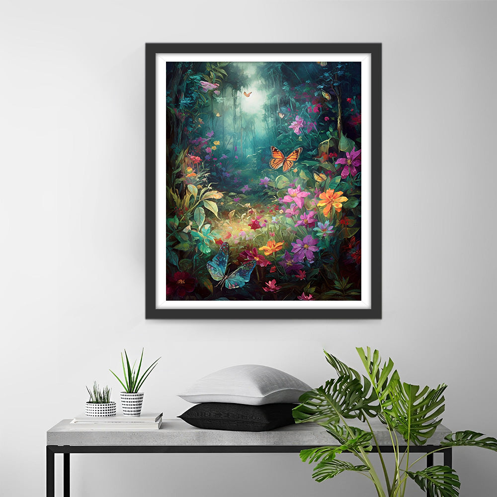 Vlinders en Bloemen in de Lentevallei Diamond Painting