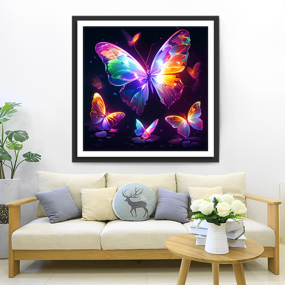 Vlinders Gloeiend in het Donker Diamond Painting
