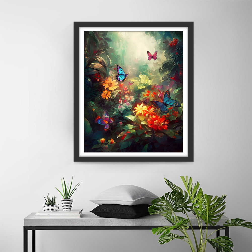 Vlinders in Bloemenvallei Diamond Painting