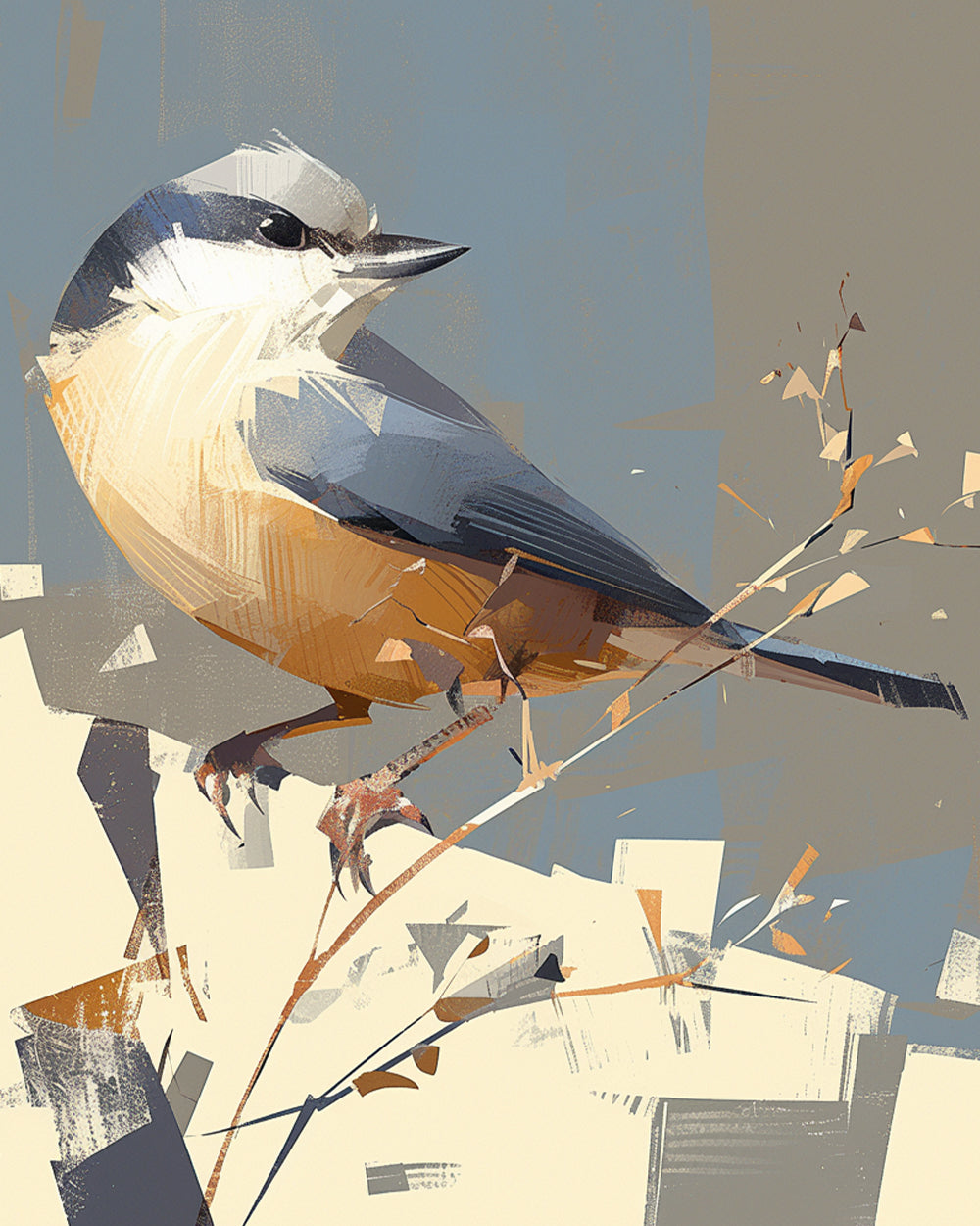 Vogel en Zonneschijn Diamond Painting