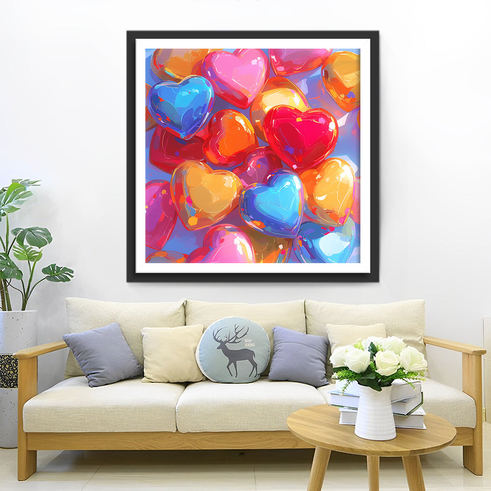 Vrolijk Hartjesgebeuren Diamond Painting