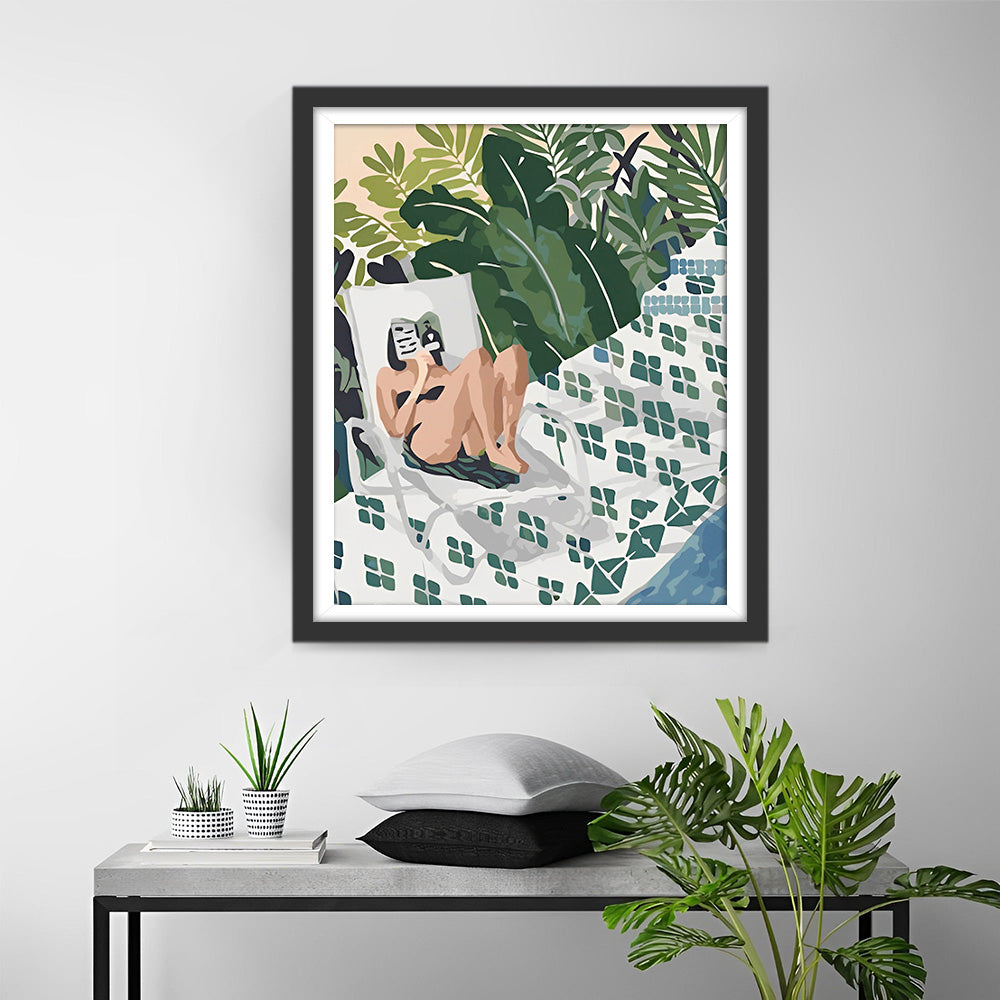 Vrouw op Tropische Vakantie Diamond Painting