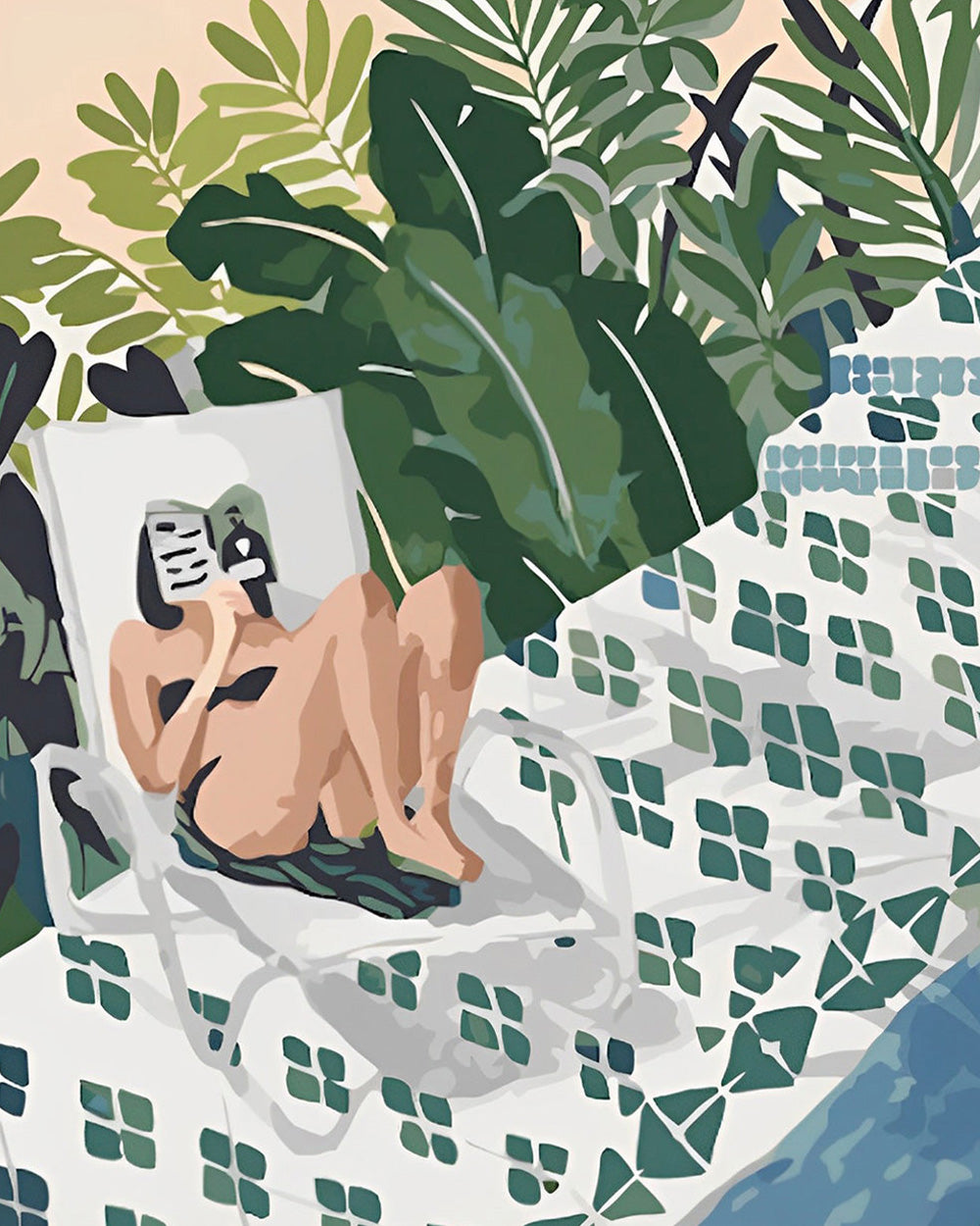 Vrouw op Tropische Vakantie Diamond Painting