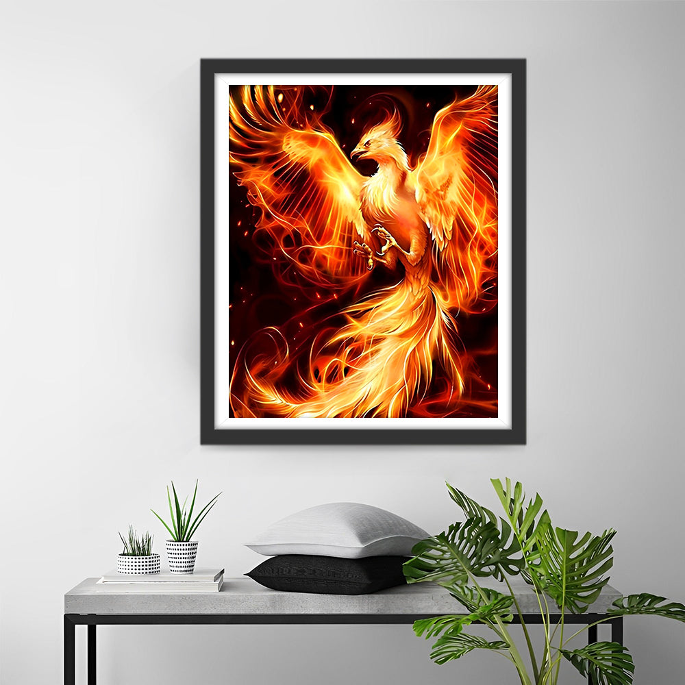 Vuur Phoenix in het Donker Diamond Painting