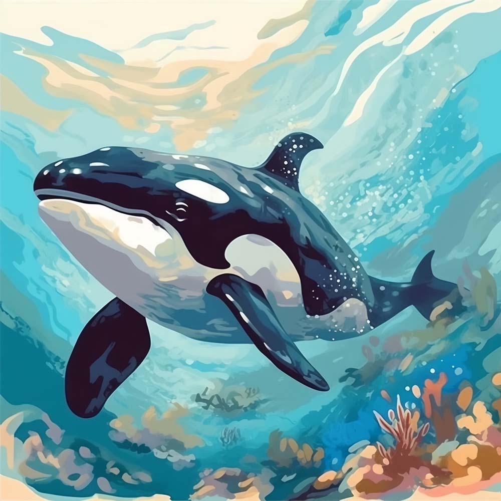 Walvis in de Zee Diamond Painting