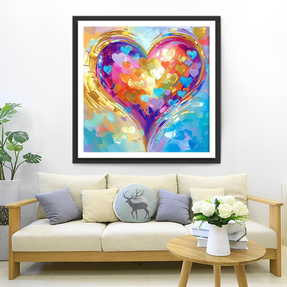 Warm Fel Kleurrijk Hart Diamond Painting