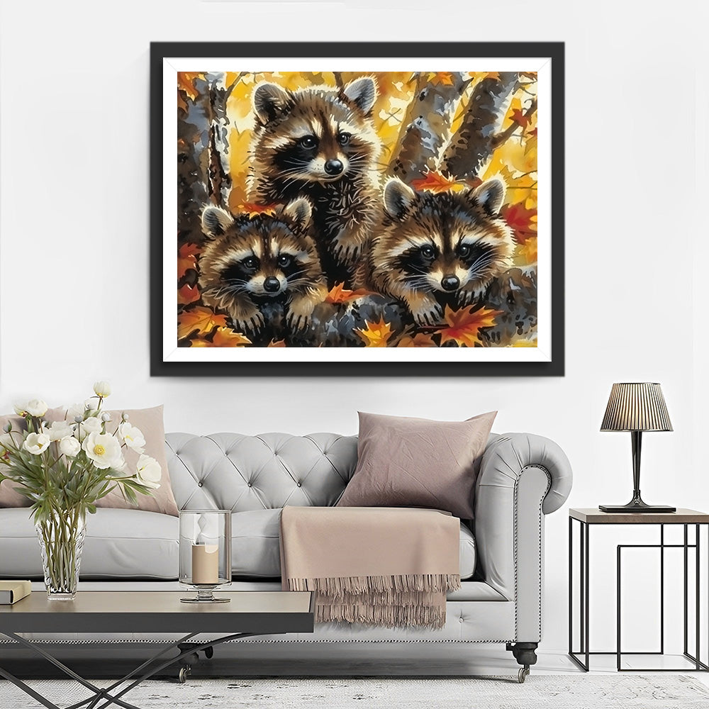 Wasberen en Esdoornbladeren Diamond Painting