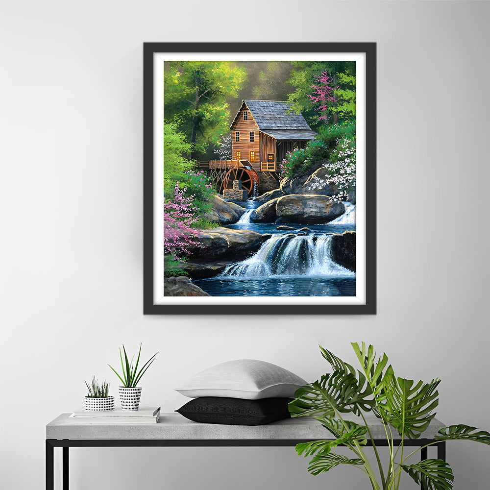 Watermolen in Het Zomerbos Diamond Painting