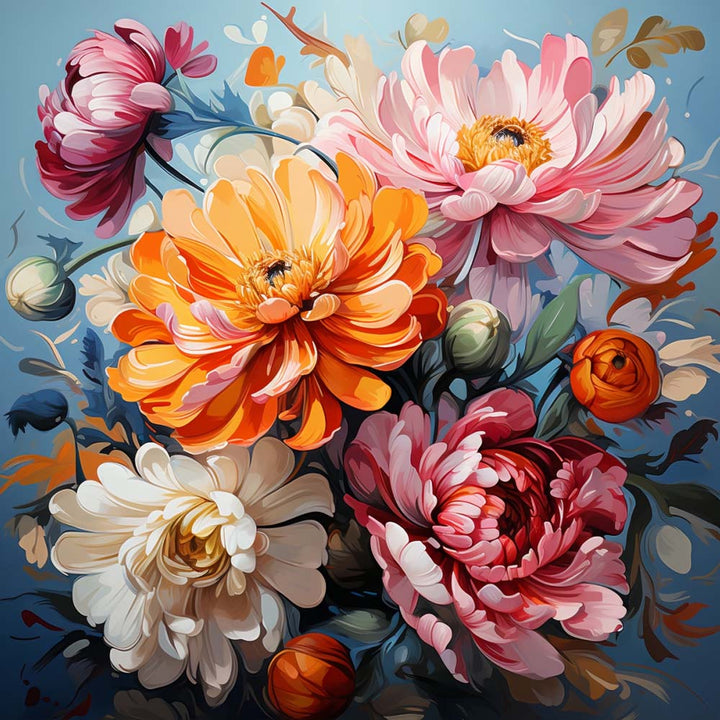 Weelderige Chrysanten Diamond Painting
