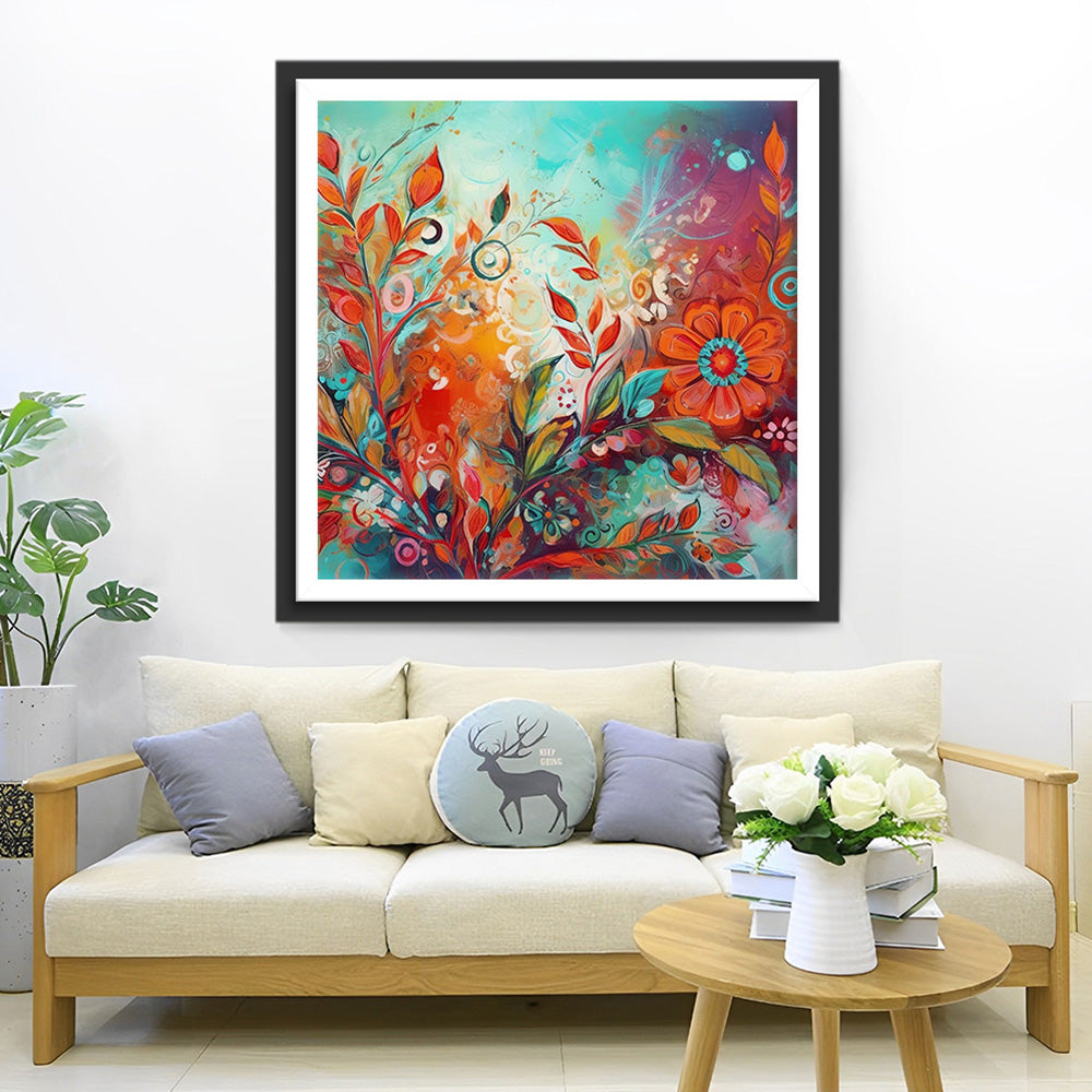 Weelderige Kerstbloemen Diamond Painting