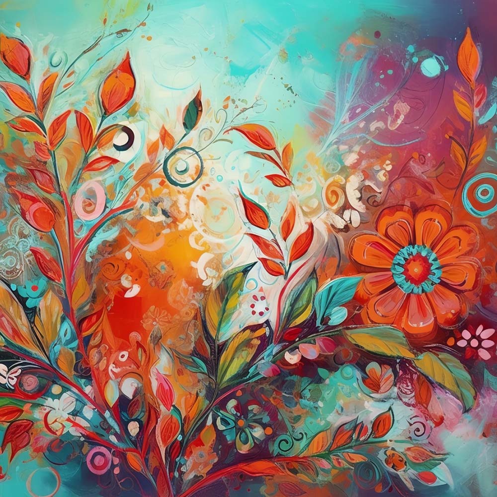 Weelderige Kerstbloemen Diamond Painting