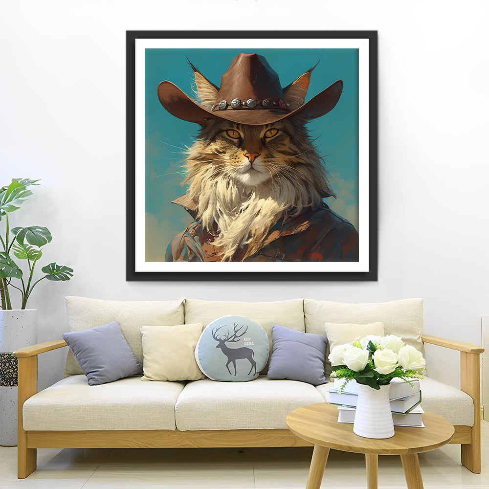 Western Cowboystijl Kat Diamond Painting