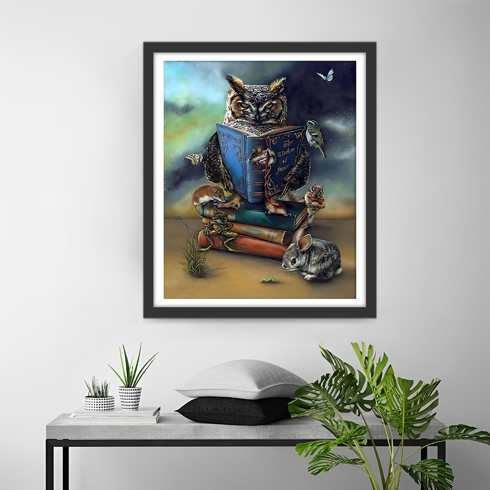 Wijze Uil en Muizen Diamond Painting