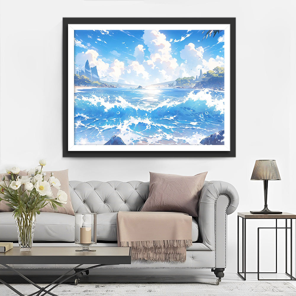 Wind en Golven op Zee Diamond Painting