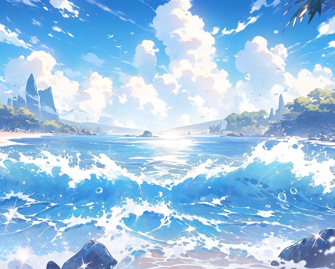 Wind en Golven op Zee Diamond Painting