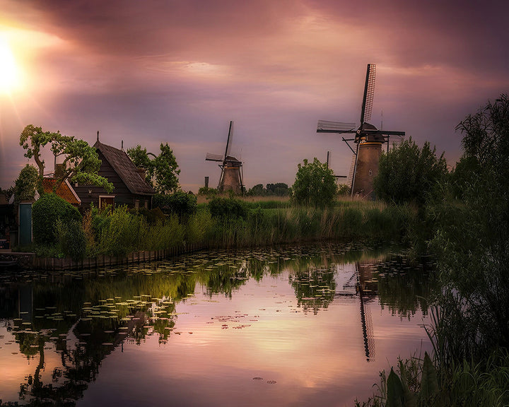 Windmolens bij Schemering Diamond Painting