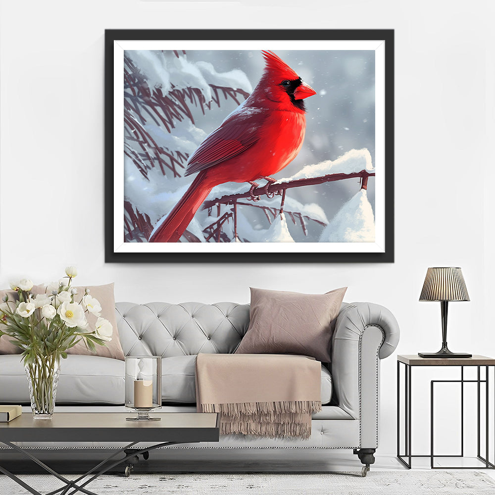 Winter Kardinaal Diamond Painting