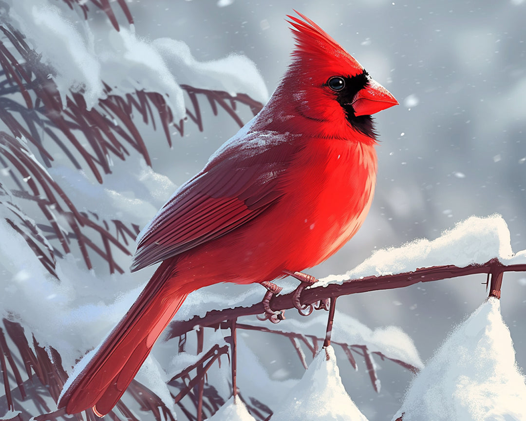 Winter Kardinaal Diamond Painting
