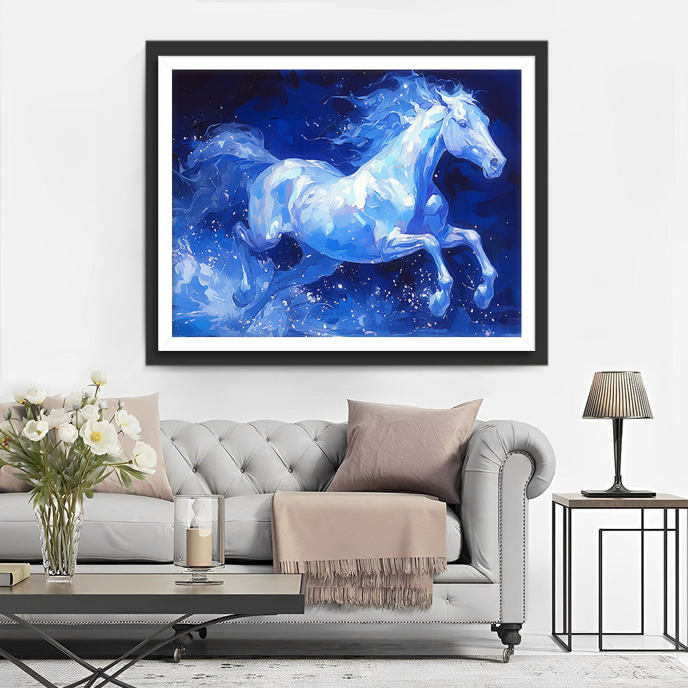 Wit Paard Rennend Diamond Painting