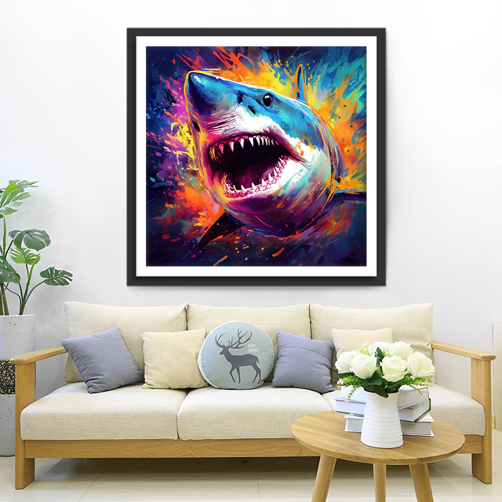 Woeste Haai Diamond Painting