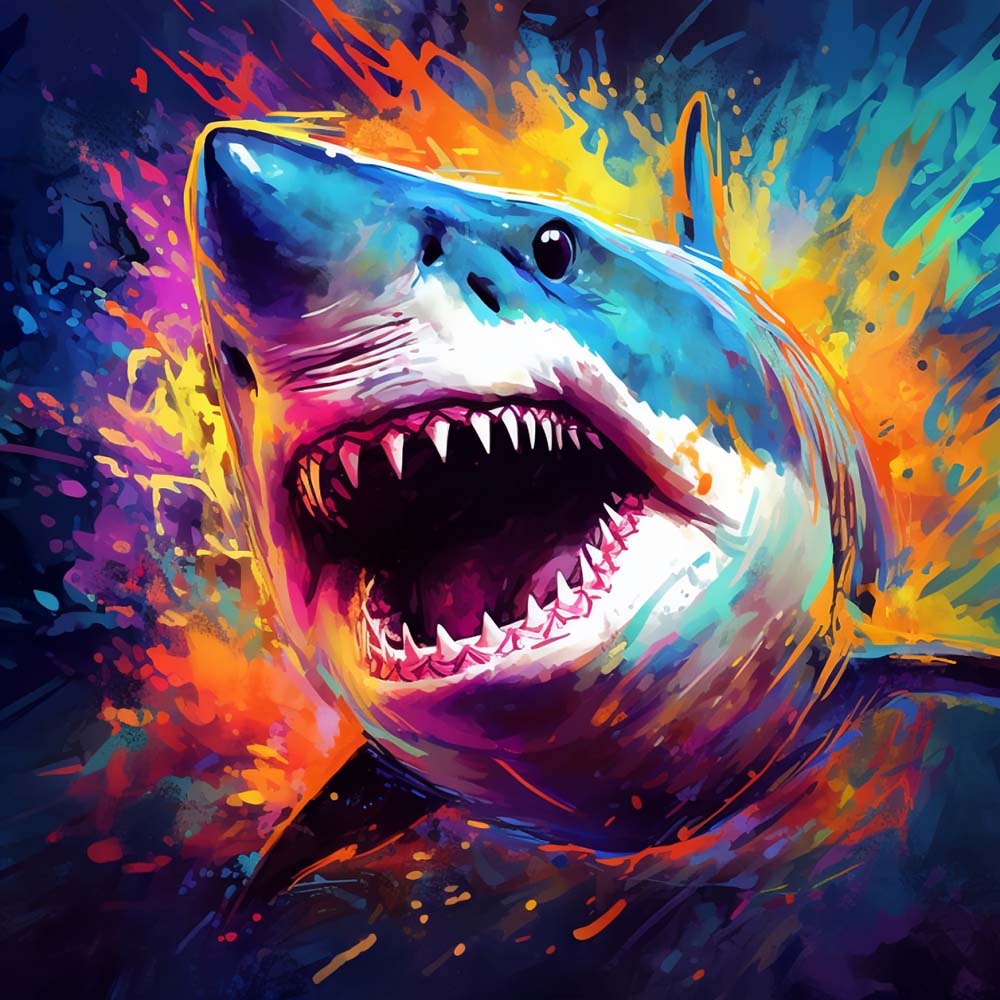 Woeste Haai Diamond Painting