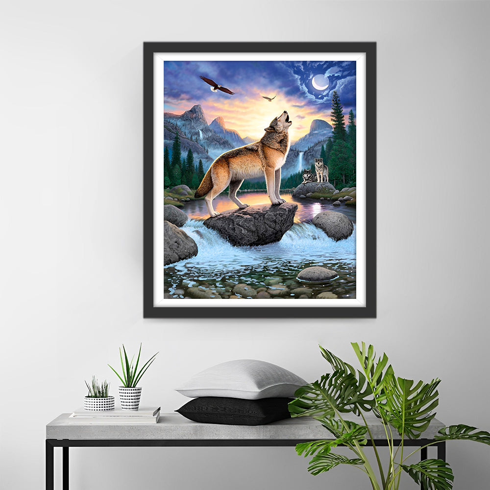Wolf in de Vallei Diamond Painting