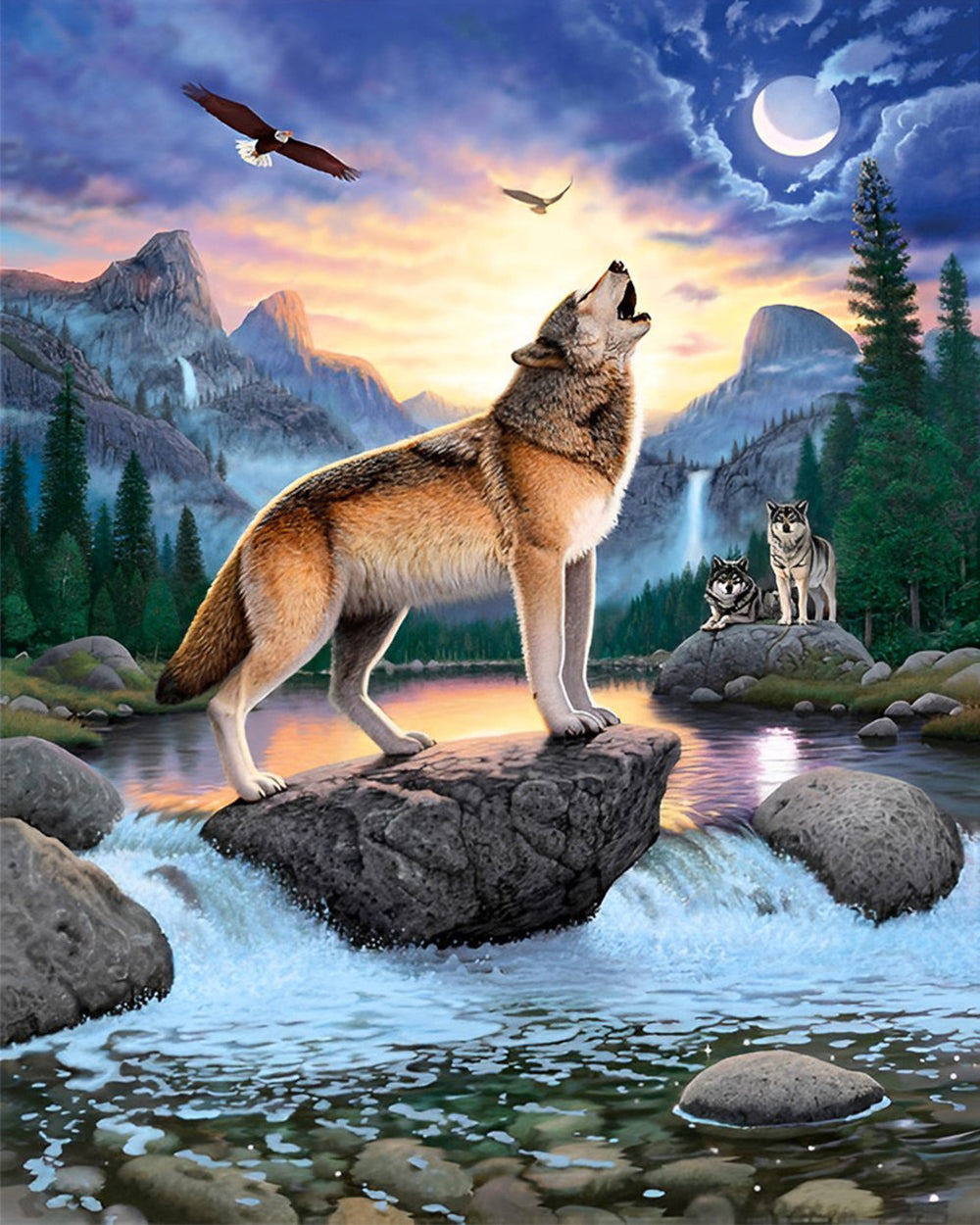 Wolf in de Vallei Diamond Painting
