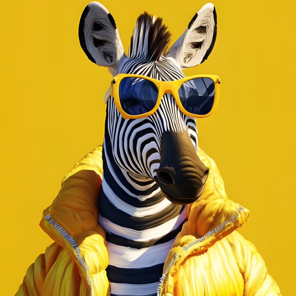 Zebra in Gele Jas Diamond Painting