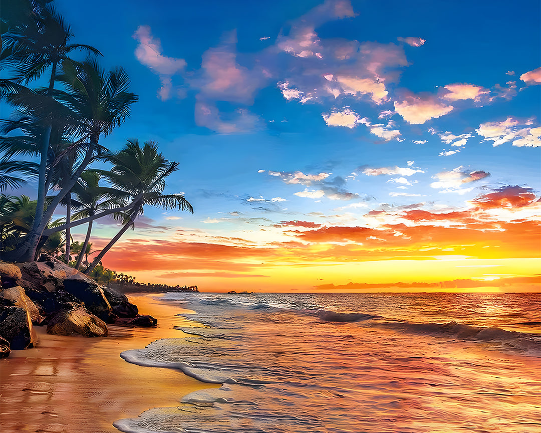 Zee bij Zonsondergang Diamond Painting