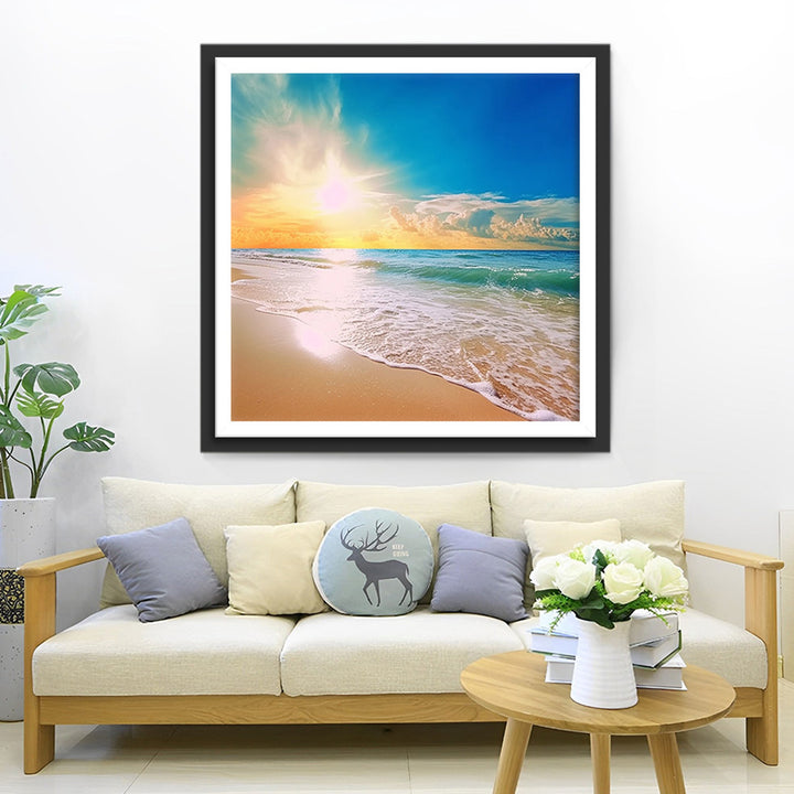 Zee en Strand onder de Zon Diamond Painting