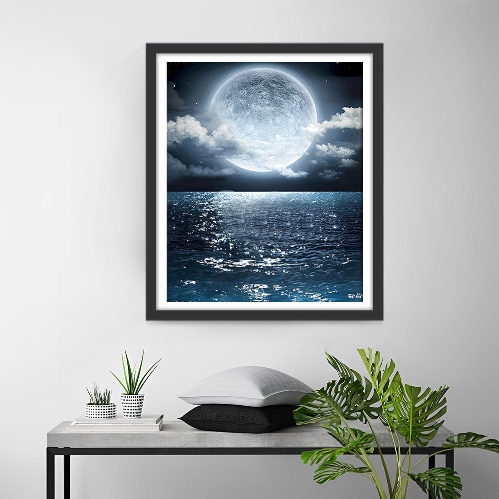 Zee en Volle Maan Diamond Painting