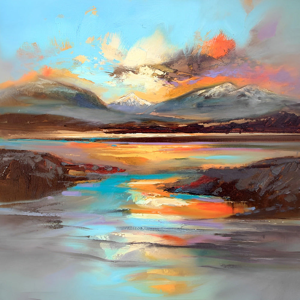 Zee en Wolken in de Bergen Diamond Painting