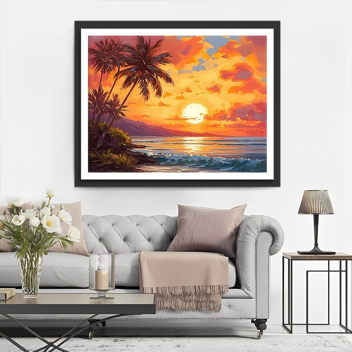 Zee en Zonsondergang Diamond Painting