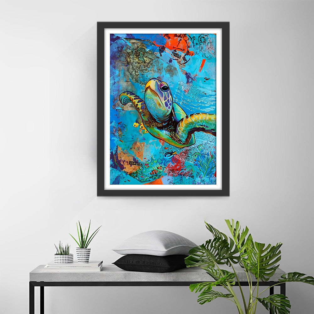 Zeeschildpadden en een Grote Verscheidenheid aan Vissen Diamond Painting