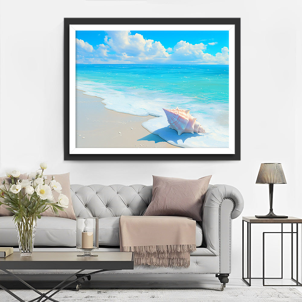 Zeeslak op het Strand Diamond Painting