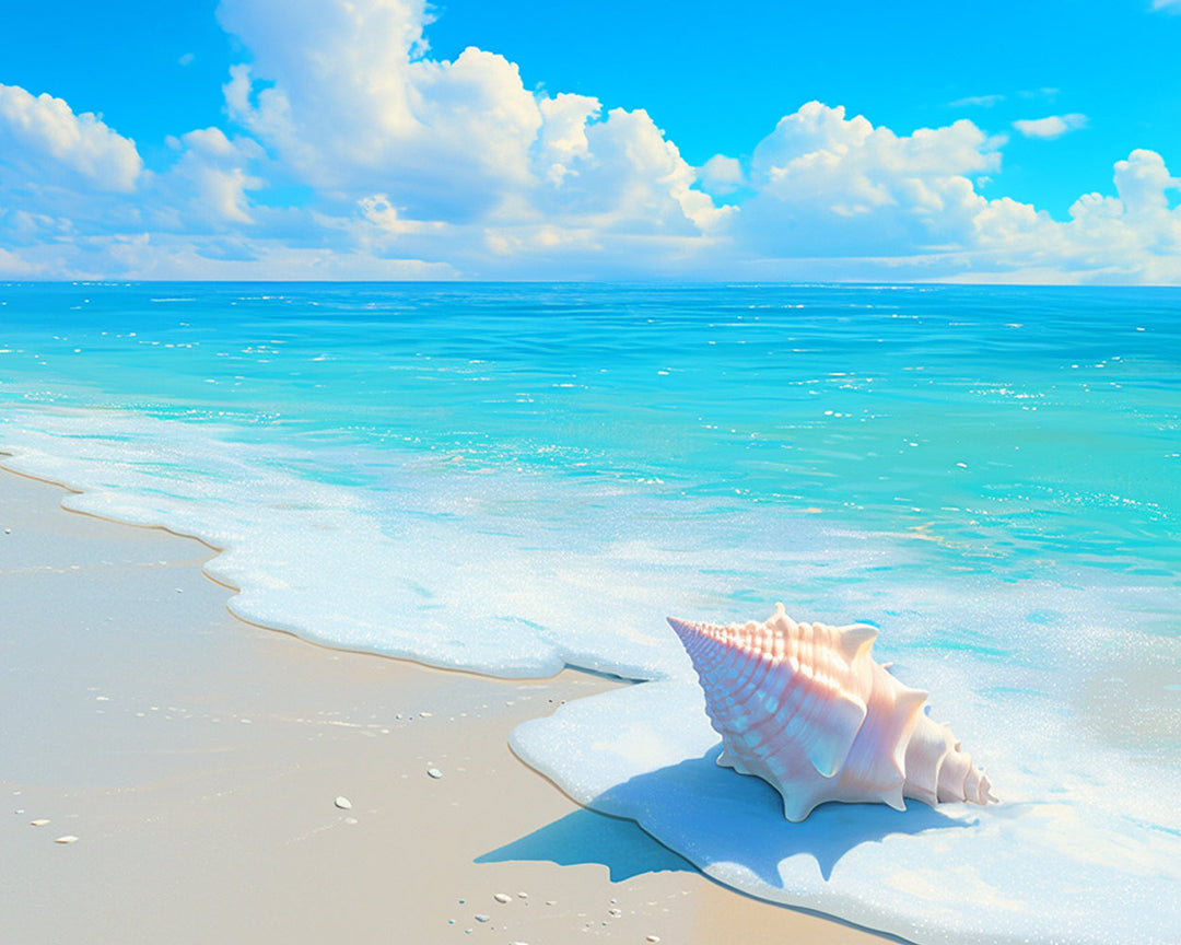Zeeslak op het Strand Diamond Painting
