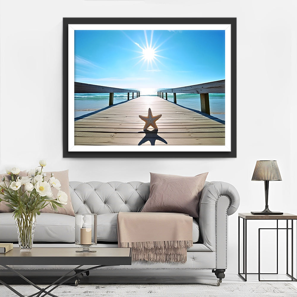 Zeester op de Houten Brug Diamond Painting
