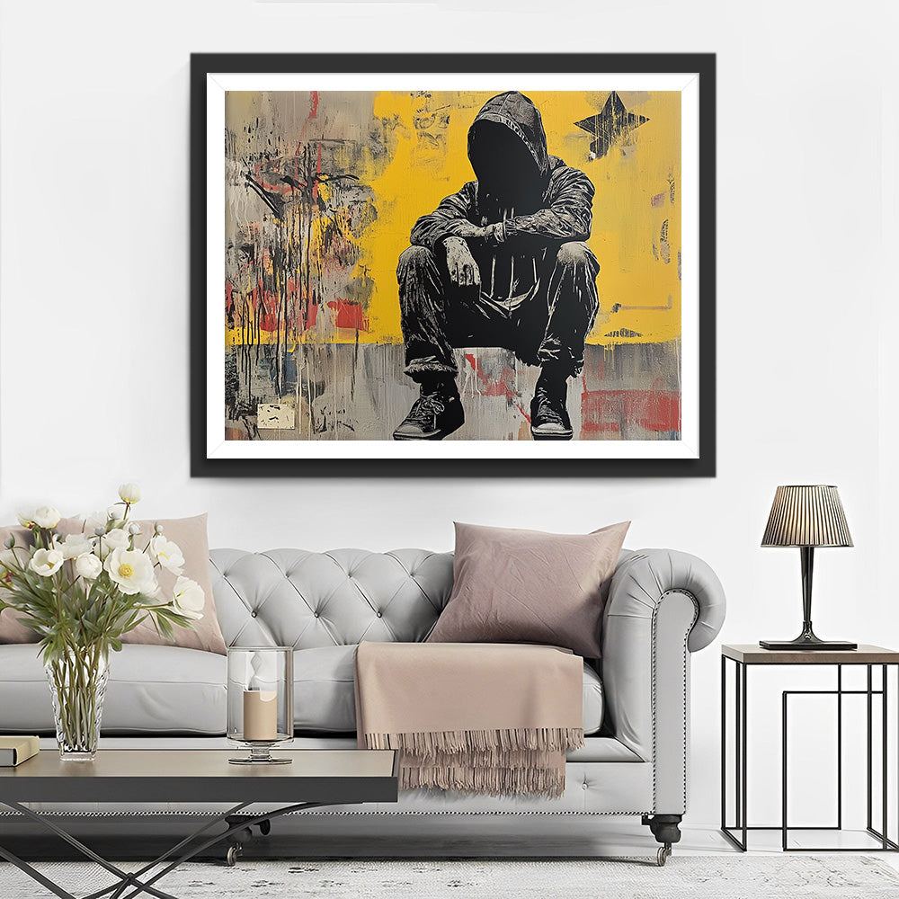 Zittende Graffiti Man Diamond Painting