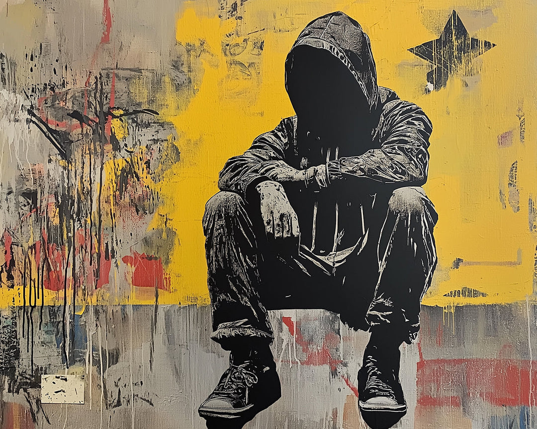 Zittende Graffiti Man Diamond Painting