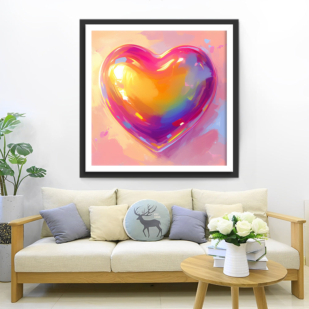 Zoet Glanzend Hart Diamond Painting