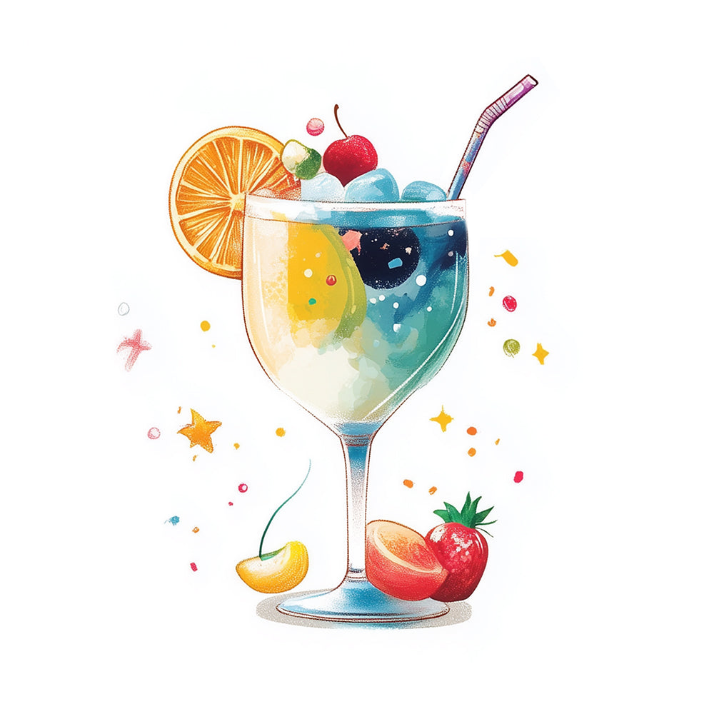 Zomerse Kleurrijke Vruchtensap Diamond Painting