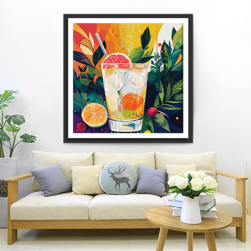 Zomerse Sinaasappelsap Cocktail Diamond Painting