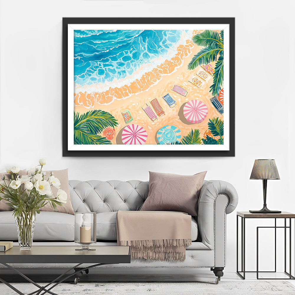 Zonnebaden aan Zee Diamond Painting